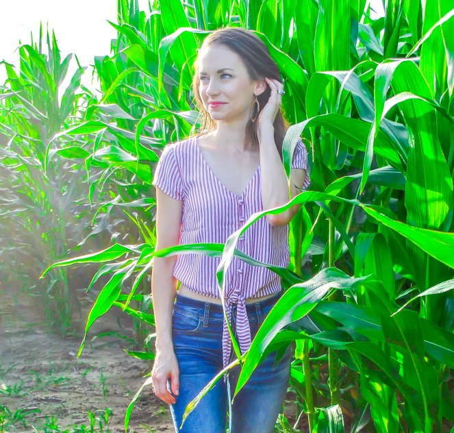 Hollister Tie Front Crop Shirt