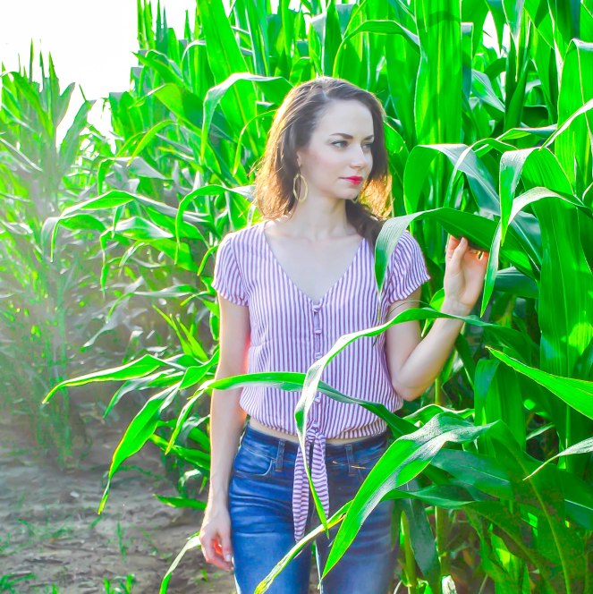 Hollister Tie Front Crop Shirt